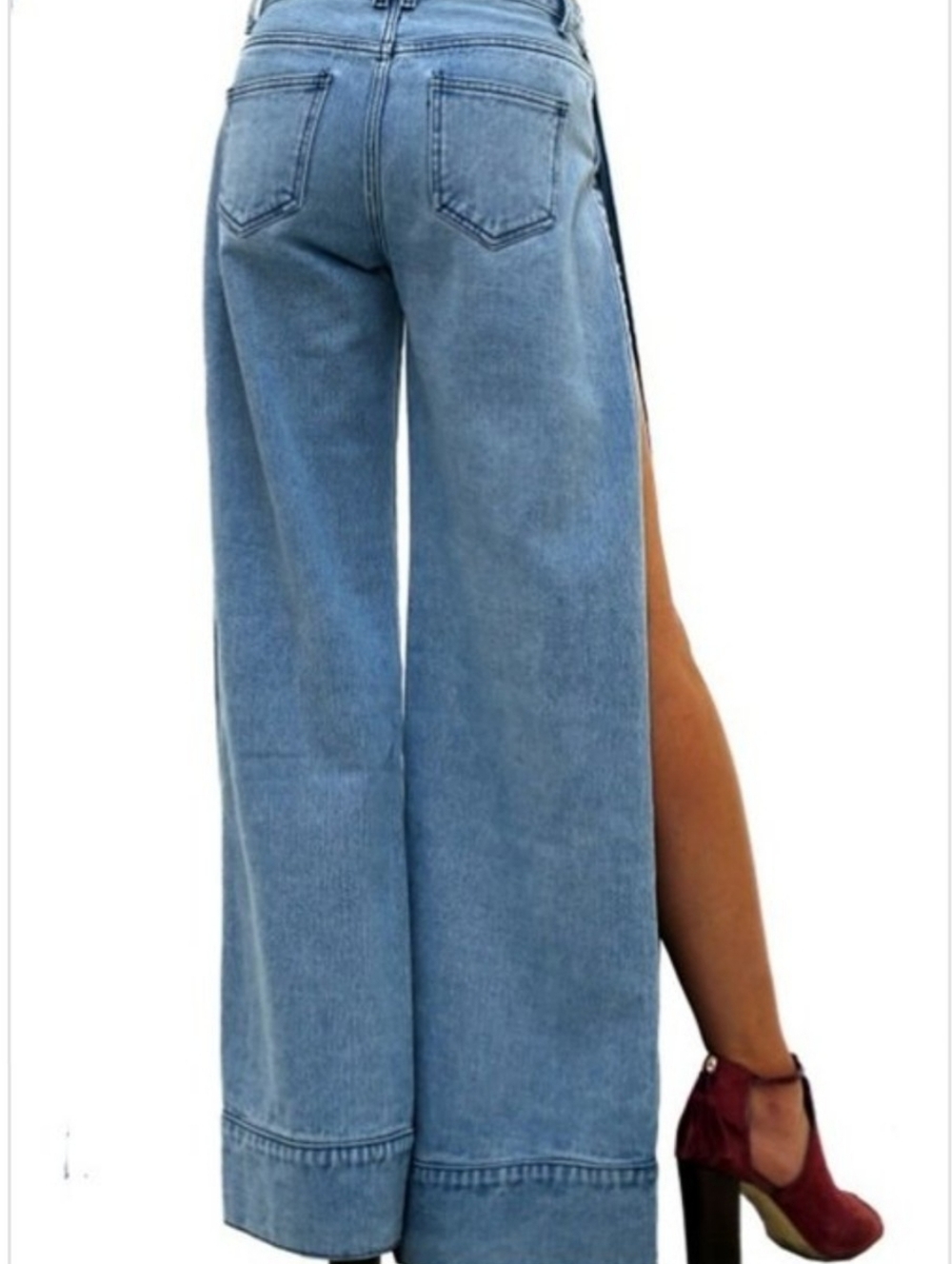 Highlight Oh Snap Side Wide Leg Statement Jeans – 2X (Approx Size 14–16) - Picture 4 of 8